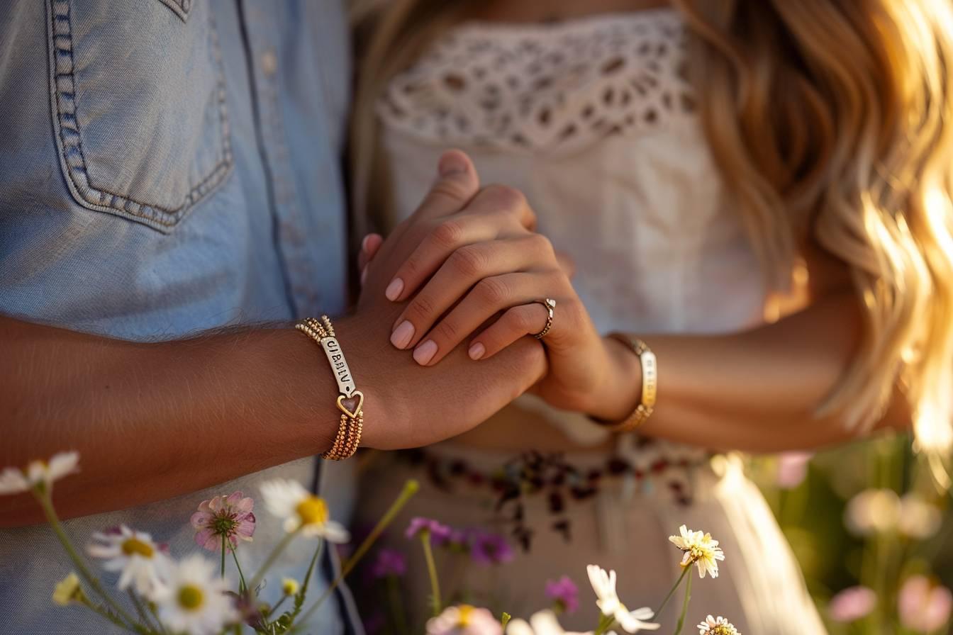 Bracelet couple personnalisé : un cadeau unique pour célébrer votre amour et renforcer votre complicité