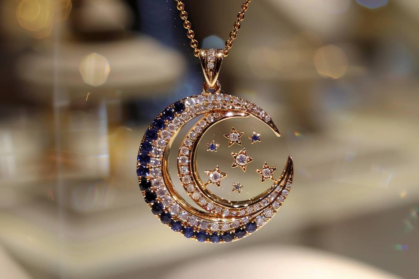 Découvrez notre superbe collection de pendentifs lune : bijoux célestes pour illuminer votre style